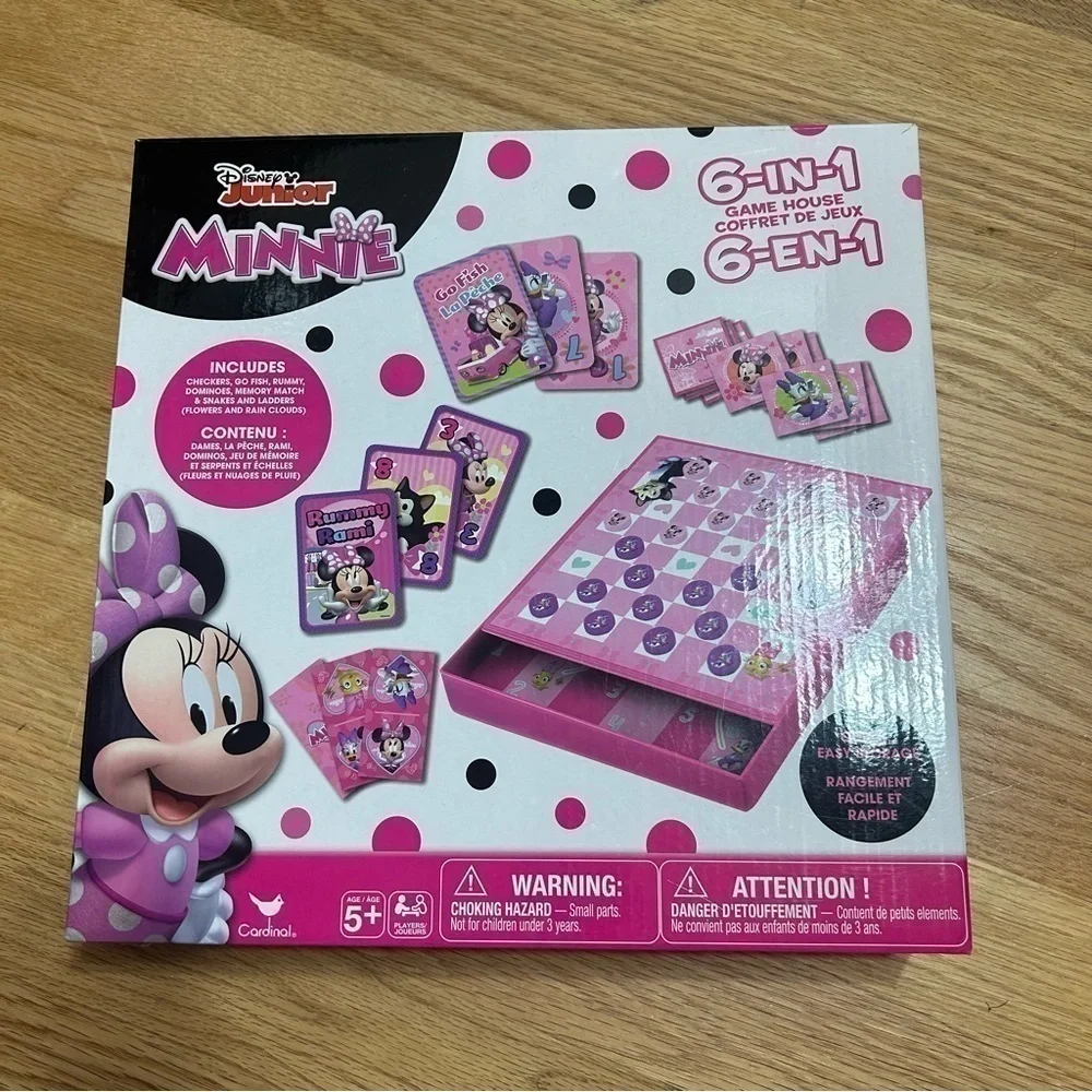 Disney Minnie Mouse 6 in 1 Checkers Card Game Kids Toy